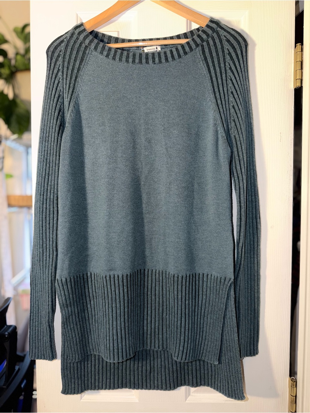 Smartwool Long Rib-Trim Sweater Tunic in Teal Women’s L